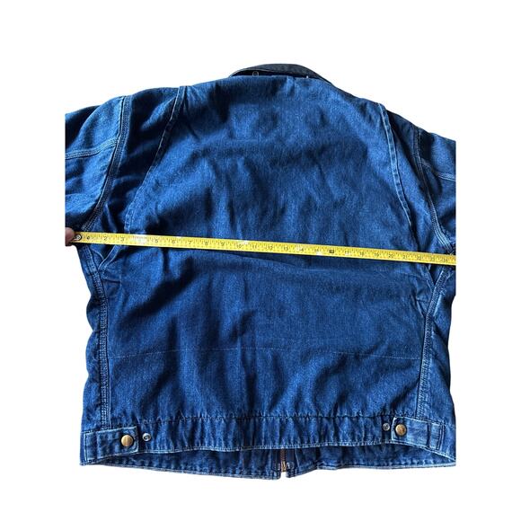 Vintage Carhartt Detroit 80LJ 80’s USA Made Denim Bloody Guts L Trucker Jacket - Picture 7 of 9